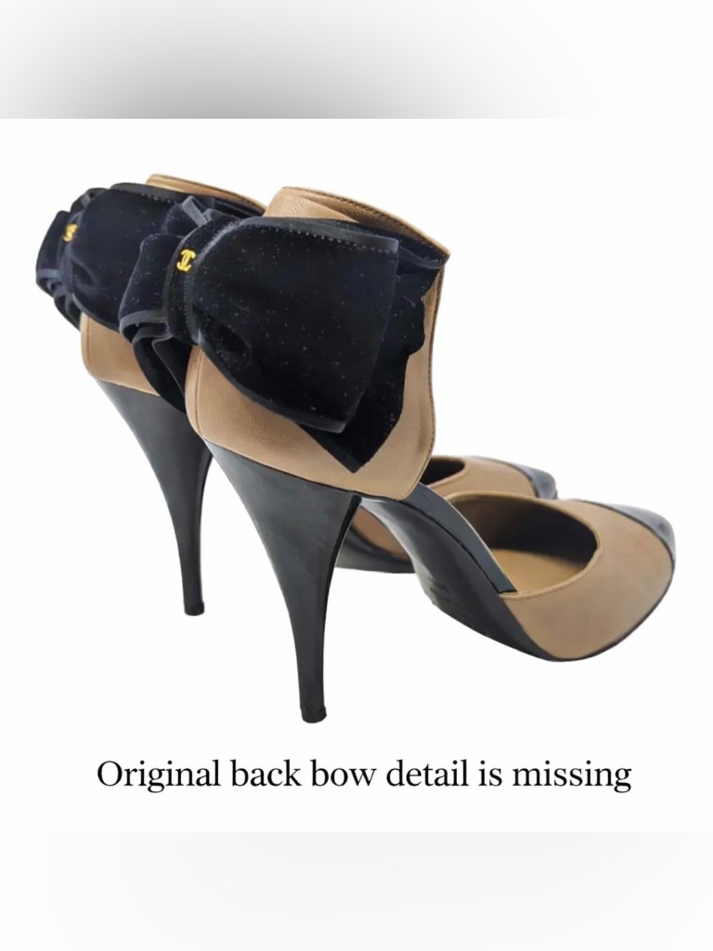 Chanel classic color– Beige/Black Leather – Size 38 - Picture 9 of 9